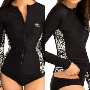 AXESEA Printed Rash Guard Long Sleeve UV Sun Protection Swim Shirt Size 4